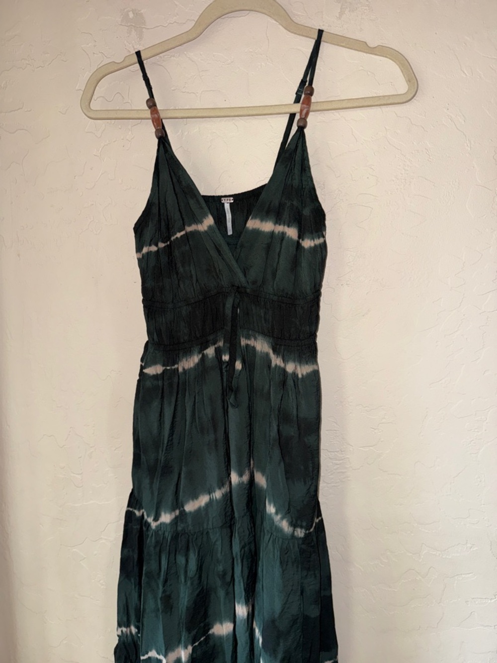 YFB green dip dye tie dye maxi dress with pockets size xs - Picture 2 of 9